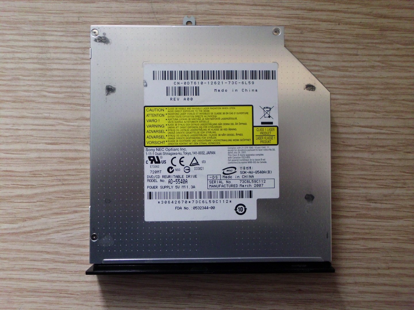 @ORIGINAL DELL 6400 PP20L DVD WRITER OPTİK AD-5540A